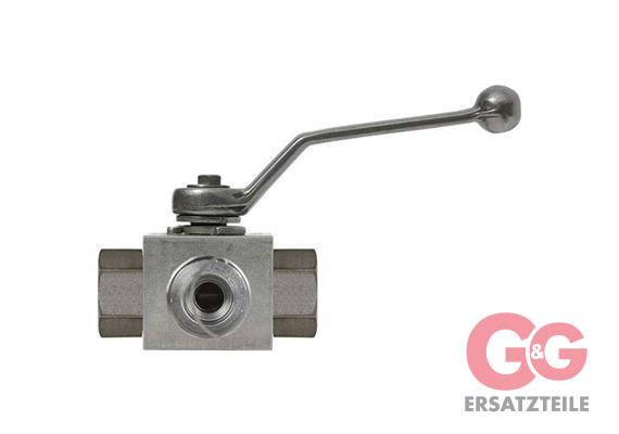Dreiwegehahn 3/8"IG 500 Bar Stahl verzinkt BK3-DN10-G3/8-112A-L Zn