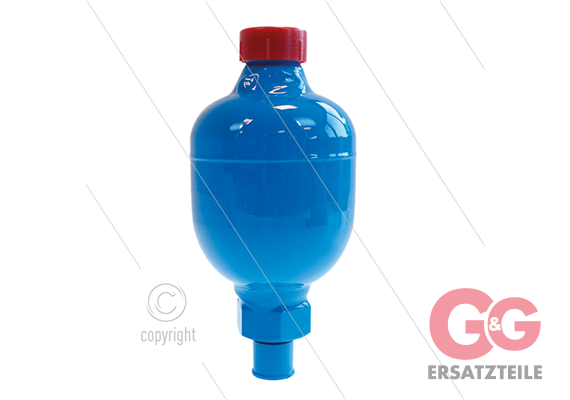 Druckspeicher 0,166 Ltr. - 210 Bar - 3/8" AG NPT - Vordruck 40 bar - unterseite Edelstahl