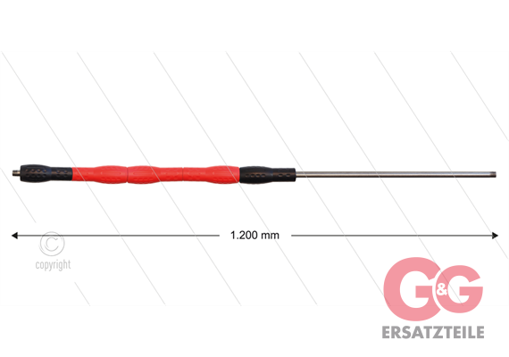 Düsenrohr 1200mm "Iso88" - Handgriff 500mm, Edelstahl, schwa