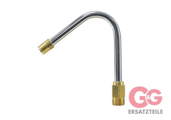 Düsenrohr 250 mm Stahl verz.M22x1,5AG : M18x1,5AG 120° abgewinkelt