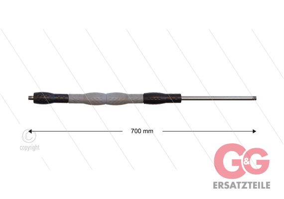 Düsenrohr 700mm "Iso88" - Handgriff 400mm, Edelstahl, schwar