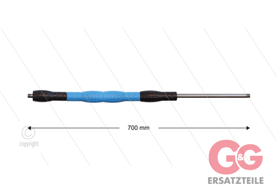 Düsenrohr 700mm "Iso88" - Handgriff 400mm, Edelstahl, schwar