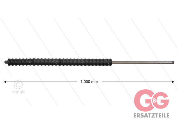 Düsenrohr"Iso77"-L=1000mm - Edelstahl - Isolierung L=400mm - 400 Bar - max 80°C - 2 x 1/4"