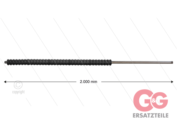 Düsenrohr "Iso77" - L=2000mm - Edelstahl - Isolierung L=500m