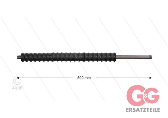 Düsenrohr "Iso77" - L=500mm - Edelstahl - Isolierung L=300mm
