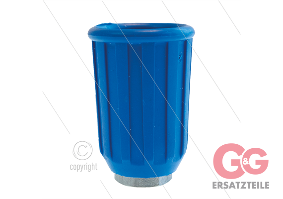 Düsenschutz 1/4" IG - Edelstahl - Gummi - blau