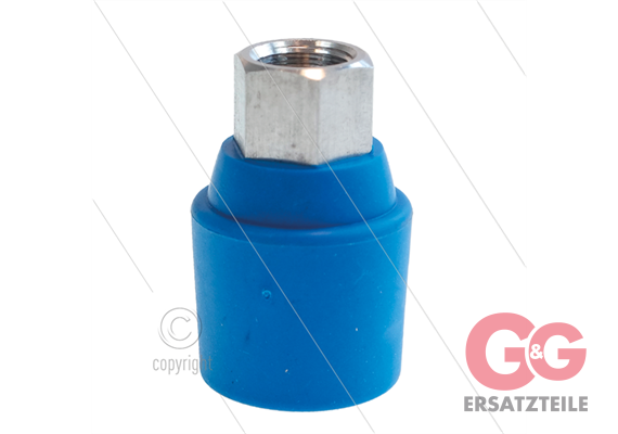 Düsenschutz 1/4" IG - RP10 - Edelstahl - Gummi - blau