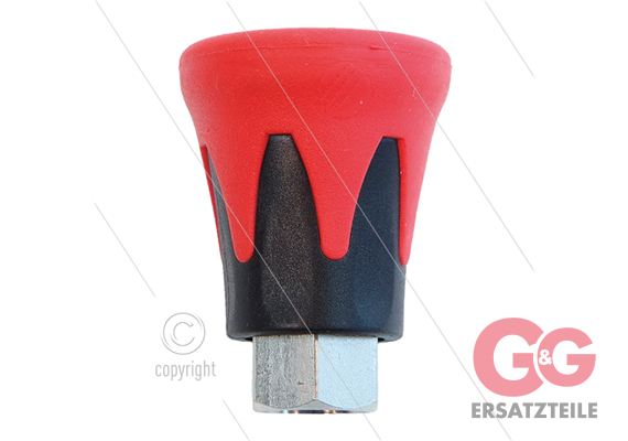 Düsenschutz ST10 - Stahl verzinkt / Kunststoff - rot/schwarz - 1/4" IG
