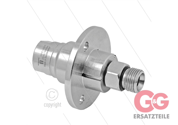 DYF Drehgelenk mit Flansch - dreifach gelagert - 3/8" IG x 3/8 " AG - 275 Bar - NW6