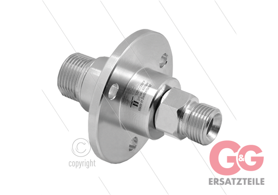 DYF Drehgelenk mit Flansch - dreifach gelagert - M22x1,5 AG x 3/8 " AG - 275 Bar - NW6