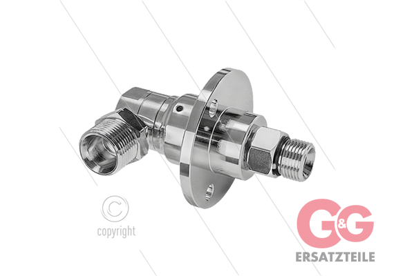 DYF Winkeldrehgelenk mit Flansch - dreifach gelagert - M22x1,5 AG x 3/8" AG - 275 Bar