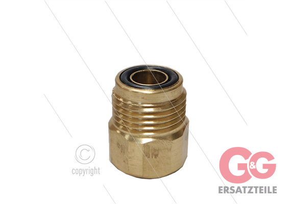 EG-Düsenmuffe - Messing - 1/4" IG x M18x1,5 AG - inkl. O-Ring - für Düsenschutz 119063