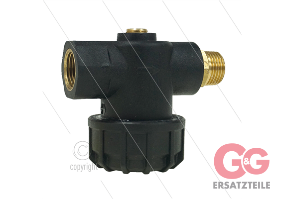 F5 Bn - Kunststoff Filter - 300 mµ - 10 bar - 30 l/min - 1/2" IG x 1/2" AG - mit 1/4"