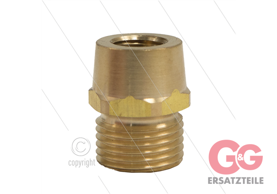 Gegennippel - Messing - 1/4" IG x 1/2" AG