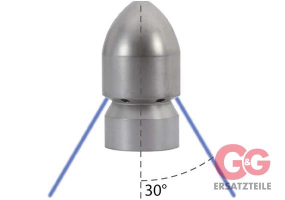 Granat-30° 3/8"IG mit Frontbohrung D=120 1 x vorn, 4 x hinten