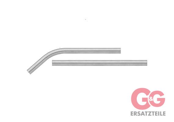 Handrohr 38x1200 mm verchromt 2-teilig  besteht aus 1 Rohr gerade und 1 Rohr gebogen