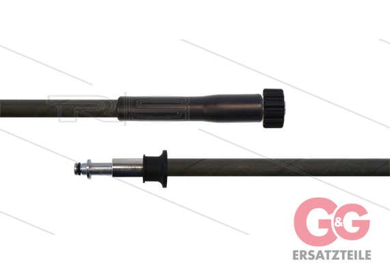 HD-Schaluch schwarz 1SC-06 - 20m - M22x1,5 HV flach x Ø10mm Stecknippel - 1x GKS - 250 Bar