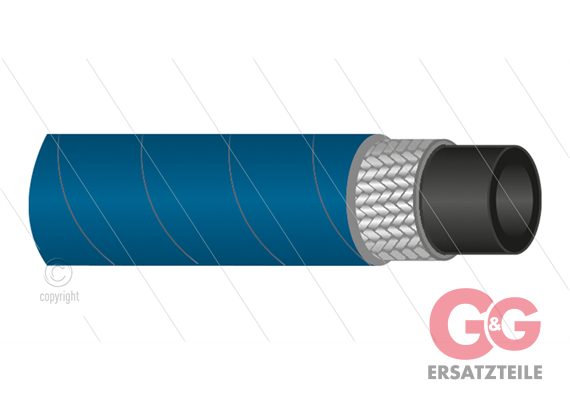 HD-Schlauch 1SC-12 (1/2") - blau - 250 Bar - Ø19,1mm - 150°C