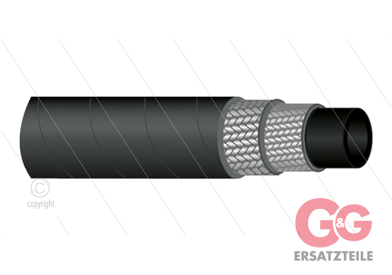 HD-Schlauch 2SN-10 (3/8") - schwarz - 400 Bar - Ø18,7mm - 15