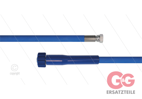 HD-Schlauch blau 1SC-06 - 25m - 3/8" DKR x M22x1,5 HV flach - 1x GKS - 250 Bar