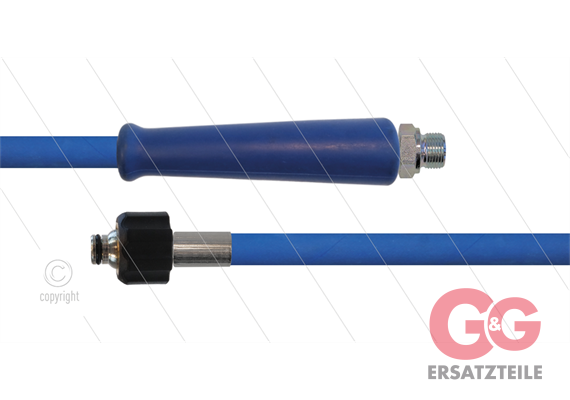 HD-Schlauch blau 1SC-10 - 10m - 3/8" AGR x M22x1,5 W konisch - 1x GKS - 250 Bar - 3/8"AGR