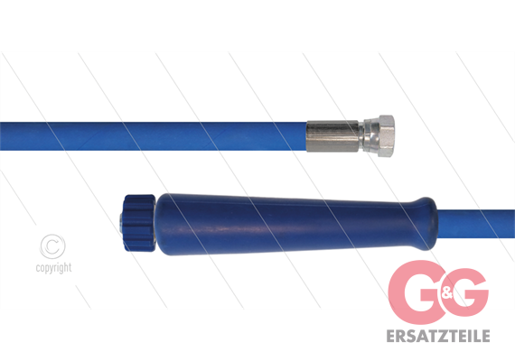 HD-Schlauch blau 1SN Plus-08 - 40m - 3/8"DKR x M22x1,5 HV flach -1x GKS - 315 Bar - M22HV