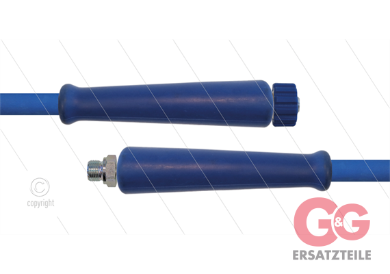 HD-Schlauch blau 2SC-08 - 15m - 1/4" AGR x M22x1,5 HV flach - 2x GKS - 400 Bar