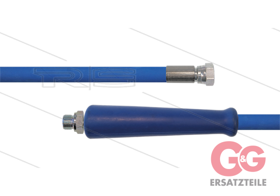 HD-Schlauch blau 2SC-08 - 15m - 3/8" AGR x 3/8" DKR - 1x GKS - 400 Bar - 3/8" AGR mit GKS