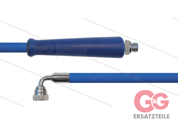 HD-Schlauch blau 2SC-08 - 40m - 3/8" AGR x 3/8" DKR 90° Winkel - 1x GKS - 400 Bar - 3/8"