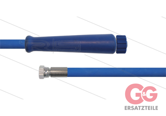 HD-Schlauch blau 2SC-08 - 40m - 3/8" DKR x M22x1,5 HV flach - 1x GKS - 400 Bar - M22 HV