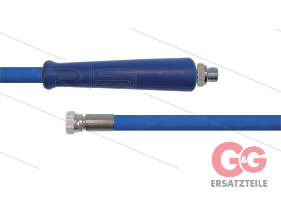 HD Schlauch blau 2SC-10 - 15m - 3/8" AGR x 3/8" DKR - 1x GKS - 400 Bar - 3/8" AGR mit GKS