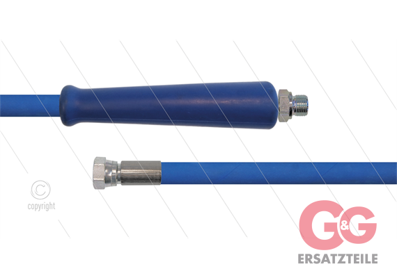 HD-Schlauch blau 2SC-10 - 25m - 3/8" AGR x 1/2" DKR - 1x GKS - 400 Bar - 3/8" AGR mit GKS