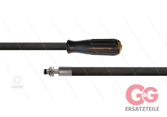 HD-Schlauch schwarz 1SC-06 - 10m - M22x1.5 HV Lang x Stecknippel VA Ø11mm mit Lager