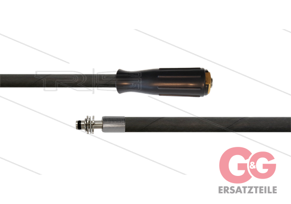 HD-Schlauch schwarz 1SC-06 - 15m - M22x1.5 HV Lang x Stecknippel VA Ø11mm mit Lager