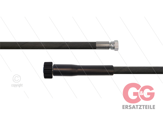 HD-Schlauch schwarz 1SC-08 - 20m - 1/2" DKR x M22x1,5 HV flach mit GKS - 250 Bar