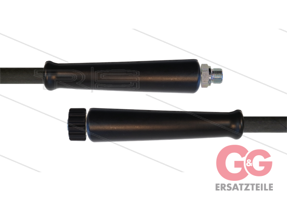 HD-Schlauch schwarz 1SC-10 - 15m - 1/2" AGR x M22x1,5 HV flach - 2x GKS - 250 Bar