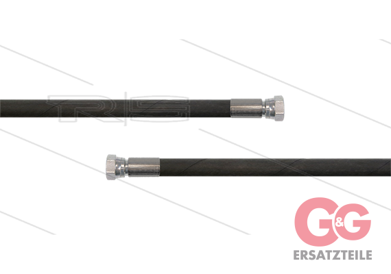 HD-Schlauch schwarz 1SN-06 - 10m - 3/8"DKR x 1/4" DKR - ohne GKS - 250 Bar