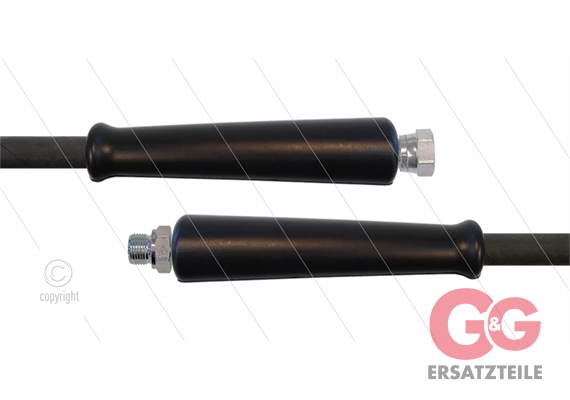 HD-Schlauch schwarz 1SN-10 - 10m - 3/8" DKR x 3/8" AGR - 2x GKS - 210 Bar