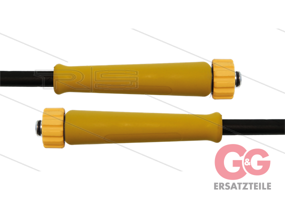 HD-Schlauch schwarz 1SN Plus-08 - 30m - 2x M22x1,5 HV gelb flach - 2x GKS gelb - 315 Bar