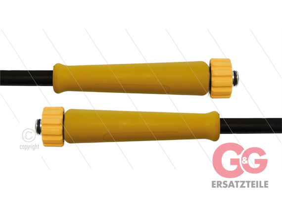 HD-Schlauch schwarz 1SN Plus-08 - 50m - 2x M22x1,5 HV gelb flach - 2x GKS gelb - 315 Bar
