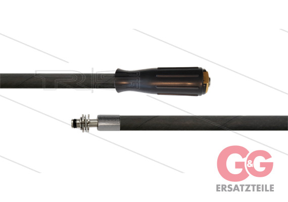 HD-Schlauch schwarz 1SN Plus-08 - 50m - M22x1,5 HV Lang x Stecknippel VA Ø11mm mit Lager