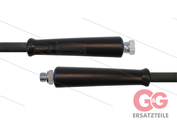 HD-Schlauch schwarz 2SC-08 - 10m - 1/4" DKR x 1/4" AGR - 2x GKS - 400 Bar