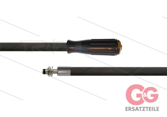 HD-Schlauch schwarz 2SC-08 - 15m - M22x1,5 HV Lang x Stecknippel VA Ø11mm mit Lager