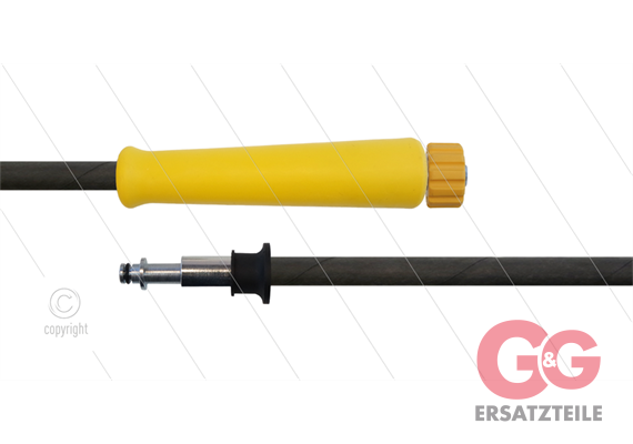 HD-Schlauch schwarz 2SC-08 -20m - M22x1,5 flach HV gelb x Ø11mm Stecknippel + Lager VA