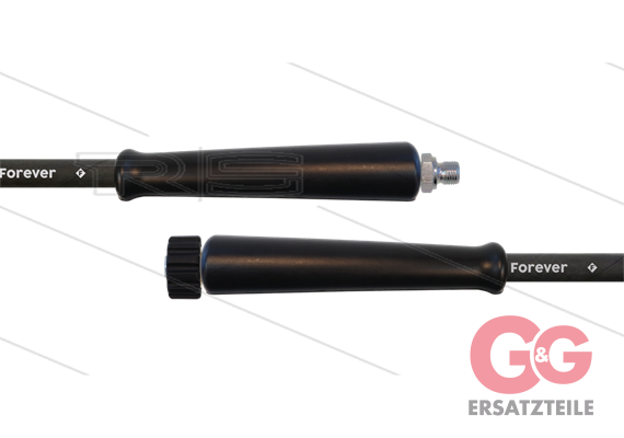 HD-Schlauch schwarz 2SCX-10 - Forever - 10m - 3/8" AGR x M22x1,5 HV flach - 2x GKS