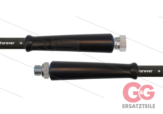 HD-Schlauch schwarz 2SCX-12 - Forever - 15m - 3/8" DKR x 3/8" AGR - 2x GKS - 400 Bar