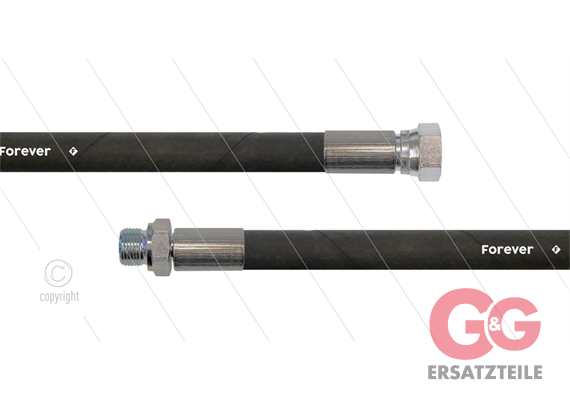 HD-Schlauch schwarz 2SCX-12 - Forever - 20m - 1/2" DKR x 3/8" AGR - ohne GKS - 400 Bar
