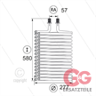 Heizschlange HDS 10/20-4M/SX - Abstand der Anschlüsse: 57mm - Rohr Ø17,2mm - H: 580mm - Ø2 | Bild 2