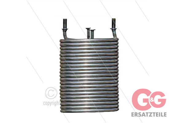 Heizschlange Portotechnica - Abstand der Anschlüsse: 250mm - Rohr Ø17 - H: 480mm x Ø300mm