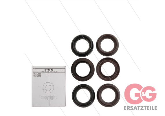 Kit 12 - Satz Hochdruck- und Niederdruckdichtungen Ø22mm (3x